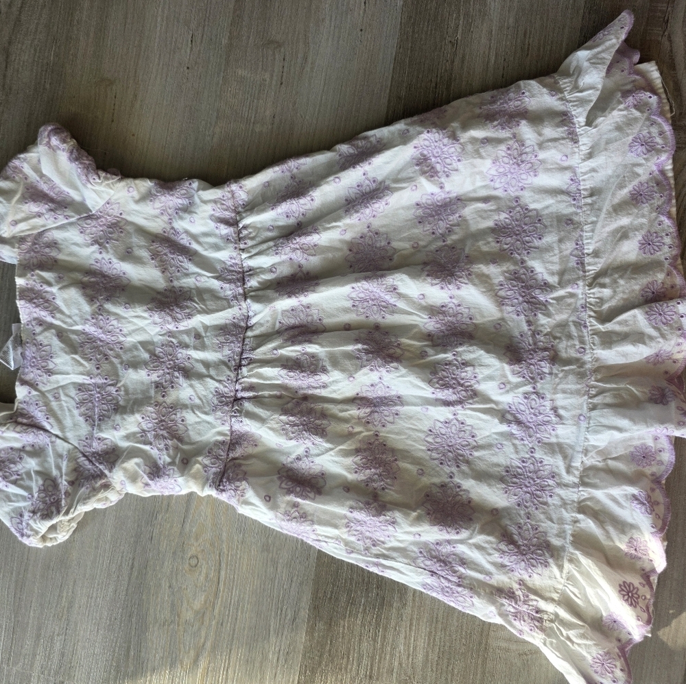 White and Purple Floral Dress